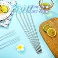 thumbnail image 5 of 8 Piece Straws 14 Inch Stainless Steel Long Drinking Straws for 100 oz Tumblers, Extra Reusable Metal Straws with Cleaning Brush 4 Pieces (Silver), 5 of 5