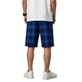 thumbnail image 3 of Dwelliawo Mens Plaid Shorts Elastic Waist Drawstring Lightweight Quick Dry Shorts Big and Tall Traval Outdoor Shorts Pants with Pockets Blue XL, 3 of 3