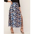 thumbnail image 2 of Moomaya Printed A-Line Skirt With Slit For Women, High Waist Midi Skirts, 2 of 8