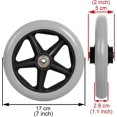 thumbnail image 5 of 7 Inch Front Caster,2pcs Wheelchair Replacement Wheels,Non-Slip Solid Tire,170mm Gray in BlackGray, 5 of 5