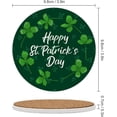 thumbnail image 3 of GZHJMY 1Pc Round Typographic Saint Patrick's Day Ceramic Coasters with Cork-Backed for Coffee Drink, Cup Mat Absorbent Stone Coasters, 3 of 6