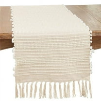 16 x 72 in. Woven Wonder Stripe Oblong Table Runner, Natural