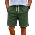 thumbnail image 3 of Men's Waffle Knit Casual Shorts Drawstring Elastic Waist Shorts with Side Pockets, 2XL, 3 of 9