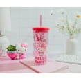 thumbnail image 4 of Sanrio Hello Kitty Strawberries Plastic Tumbler With Leak-Resistant Lid and Reusable Straw Double-Walled Travel Cup For Drinks Holds 20 ounces, 4 of 8