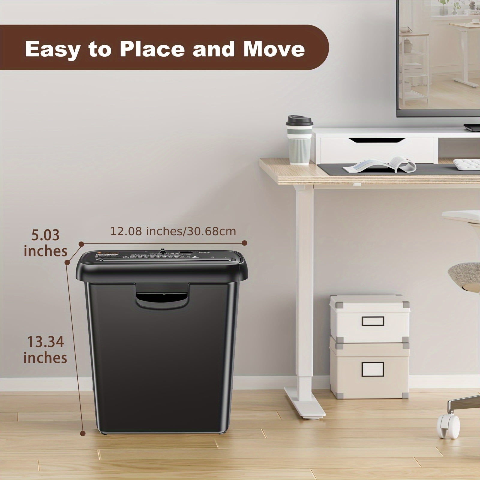 Compact 6-sheet Strip-cut Paper Shredder. Featuring Overheat Protection And An Extendable Arm for Flexible Use, Perfect for A Variety Of Shredding Tasks