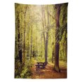 thumbnail image 3 of Ambesonne Forest Tablecloth Rectangular Table Cover, Nature Serenity Peace, 60"x90", Green Brown, 3 of 4