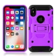 thumbnail image 2 of iPhone X Case, Mignova Rugged Plastic Heavy Duty Armor Holster Defender Full Body Protective Hybrid Case Cover with Belt Swivel Clip and Kickstand for Apple iPhone X (Purple), 2 of 7