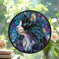 thumbnail image 2 of Tuxedo Cat Stained Glass Window Hanging Window Suncatcher Glass Panel with Metal Chain and Hooks Sun Catchers Indoor Wall Art Home Decor Gift for Women Mother's Day, Stained Glass, 2 of 6