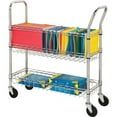 thumbnail image 2 of Lorell Wire Mail Cart 99.21 lb Capacity - 4 Casters - 4" Caster Size - Steel - x 34.3" Width x 12.5" Depth x 40" Height - Chrome - 1 Each, 2 of 2