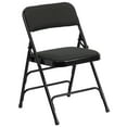 thumbnail image 2 of Flash Furniture HERCULES Series Curved Triple Braced & Double Hinged Black Patterned Fabric Metal Folding Chair, 2 of 12