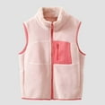 thumbnail image 2 of JSGEK Winter Fleece Zip-Up Vest Stand-up Collar for Kids Thickened Lined Comfortable Soft Breathable Casual Jacket for Daily Travel Birthday Party 3-17 Years Pink 6-7Years, 2 of 9