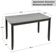 thumbnail image 3 of Duhome Dining Table Kitchen Dining Table Solid Wood Rectangular Table for Kitchen Dining Room Livingroom Restaurant, Grey, 3 of 9