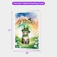 thumbnail image 5 of Happy St. Patrick’s Day Manx with Green Hat Shamrocks Rainbow 5x7in Folded Greeting Card Cat Lover Kitten Owner Gifts Single Note Card with Envelope - 03007, 5 of 5