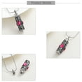 thumbnail image 3 of Birthstone Urn Necklace for Ashes Cremation Jewelry Cylinder Crystal Urn Pendant Silver Stainless Steel Memorial Pendant Keepsake With Funnels, 3 of 7