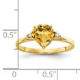 thumbnail image 2 of Primal Gold 14 Karat Yellow Gold 7mm Heart Citrine and Diamond Ring, 2 of 4