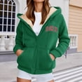 thumbnail image 4 of Brooklyn New York Hoodies for Women Fall Winter Long Sleeve Fleece Lined Zip Up Hooded Sweatshirt Jacket with Pockets, 4 of 6