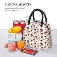 thumbnail image 5 of Yiaed Red Mushroom Print Lunch Bag Adult Insulated Lunch Box, Leakproof Cooler Food Lunch Containers Reusable High Capacity Lunch Tote Bags-One Size, 5 of 6