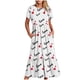 thumbnail image 1 of Puntoco Vestido Midi De Moda Para Mujer Del Día De San Valentín Vestido Con Cuello Redondo Y Manga Corta Con Dos Bolsillos Y Estampado De Amor Blanco Xxl,Regalos Para Mujer Joven, 1 of 4