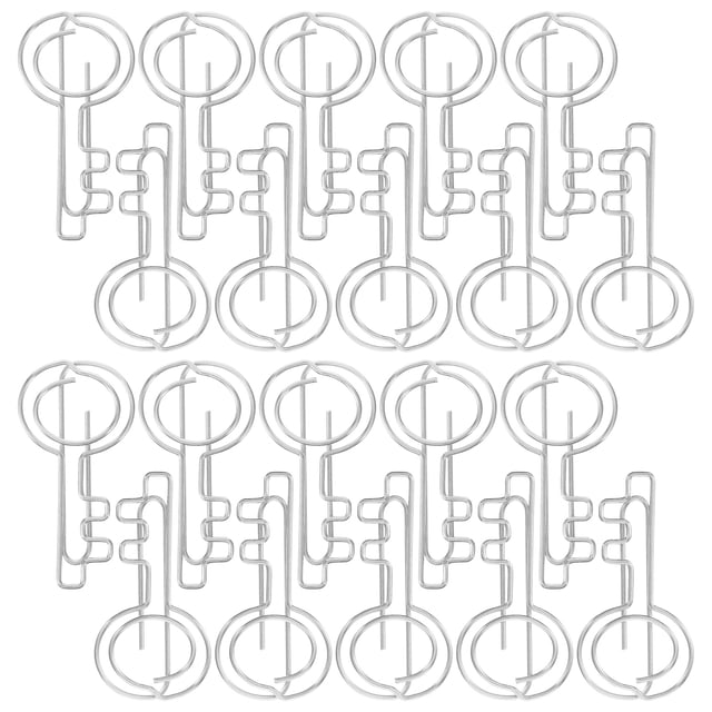 20 clips de papel con forma de llave, clips de alambre, marcadores, clips de planificador para agentes, oficinas, hogares, aulas, accesorios de escritorio