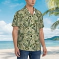 thumbnail image 5 of Balery Tropical Plants Green Print Men's Hawaiian Shirts Short Sleeve Beach Shirt Relaxed Fit Vacation Button Down Shirts-XX-Large, 5 of 9