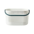 thumbnail image 2 of Cesta de ducha de plástico grueso con asa y orificios de drenaje | Organizador multiusos para toallas, artículos de tocador o fruta | Amarillo, naranja, azul y verde, 2 of 9