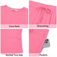 thumbnail image 6 of Sundazz 2 Piece Sets for Women Summer Lounge Set Ruched Top and Wide Leg Pants Matching Set Fashion Vacation Travel Outfits Clothes,Pink,L, 6 of 8