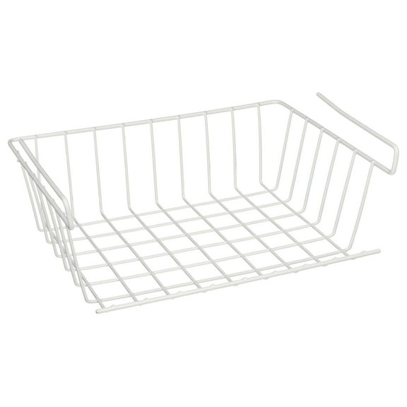 YBM HOME Under Shelf Storage Basket, 12-inch, White #1184 Small