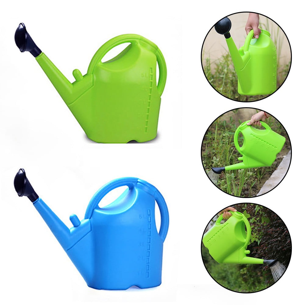 5L/2Gallon Watering Can with Removable Long Spout Garden Plant Watering Can Green Smile Home