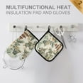 thumbnail image 4 of Yayeee Oven Mitts and Pot Holder Set of 4 Heat Resistant Kitchen Gloves Baking Hot Pad, Green Mountain Pattern, 4 of 5