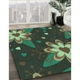 thumbnail image 3 of Ahgly Company Machine Washable Indoor Round Transitional Dark Forest Green Area Rugs, 3' Round, 3 of 7