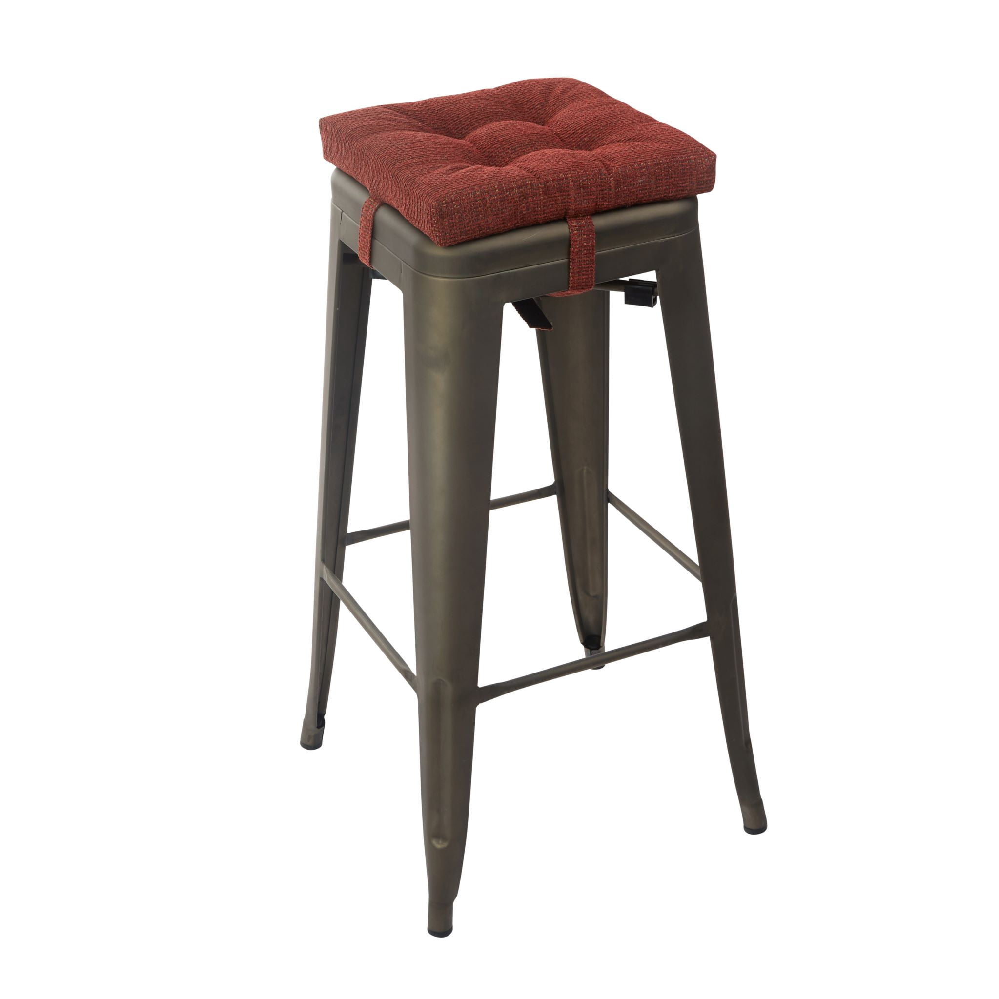 Klear Vu Gripper Square 15" x 15" Bar Stool Cushion with Velcro Straps - Set of 4