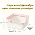 thumbnail image 5 of Large Cat Litter Box for Big Cats - Semi-Enclosed Square Design with High Edges, Splash-Proof & Easy-Clean Durable Litter Box for Mess-Free Pet Care, Cat Litter Box Enclosure, Highedge Design, 5 of 10