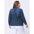 thumbnail image 4 of GRACE & GRANDEUR Women's Plus Size Stand Collar Zip Closure Drawstring Denim Jacket Navy Blue 4X, 4 of 5