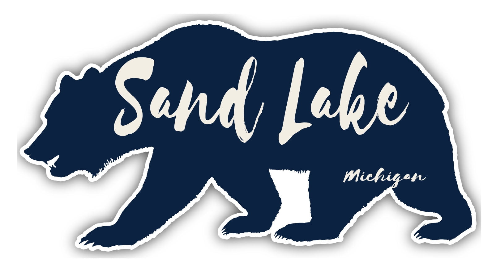 Mack Lake Michigan Souvenir 4Inch Vinyl Decal Sticker Bear Design