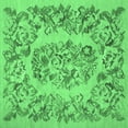 thumbnail image 1 of Ahgly Company Indoor Square Medallion Emerald Green French Area Rugs, 7' Square, 1 of 4