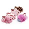 thumbnail image 3 of Baozhu Infant Baby Girls Shoes Warm Fuzzy Plush Slipper Sandals Soft Sole Faux Fur Flats Toddler Prewalker Slipper Elastic Back Strap, 3 of 5