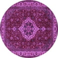 thumbnail image 1 of Ahgly Company Indoor Round Medallion Purple Traditional Area Rugs, 7' Round, 1 of 4