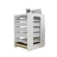 thumbnail image 1 of 7 Storage Compartments Vertical Wooden Desk Organizer Letter Tray Document Tray A4 Paper Tray for Home Office School, 1 of 5