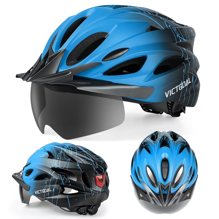 VICTGOAL Bike Helmet with Goggles, Visor & LED Light photo 4