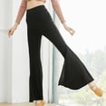 thumbnail image 6 of Wycnly Pants for Women Womens Yoga Legging Solid High Waist Stretchy Workout Sports Fashion Flared Pants Plus Size Slim Fitness Gym Long Pants Trousers, 6 of 7