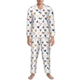 thumbnail image 3 of Yiaed Various Rooster Print Men’s Pajamas Set - Long Sleeve Button Down Sleep Shirt and Pajama Bottoms Sleepwear Set Mens Pjs Sets Men's Pajama Bottoms-X-Large, 3 of 7