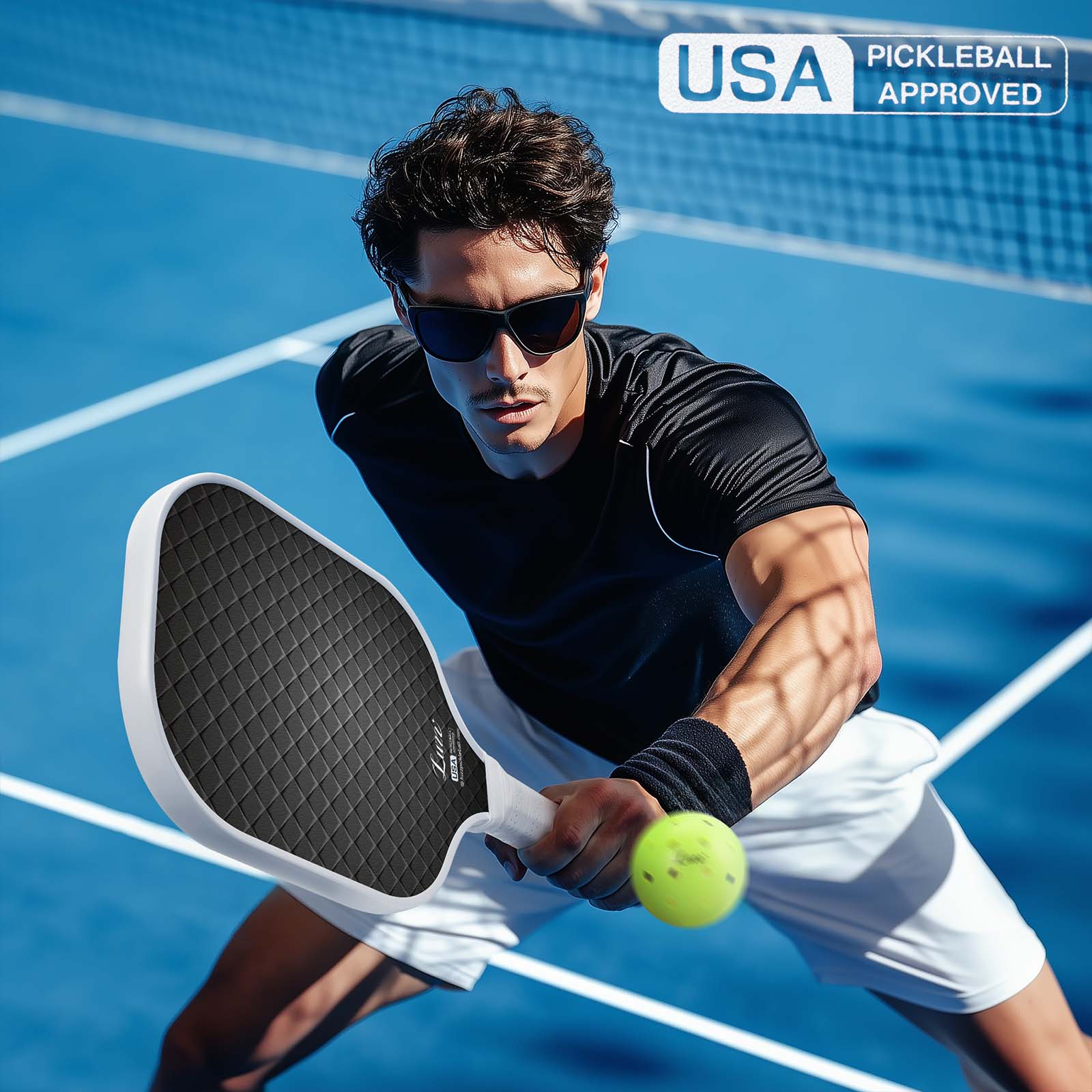 LUZZ Carbon Fiber Pickleball Paddle Set of 2 with 4 Balls and Carry Bag, USAPA Approved, T705 Pickle Ball Rackets for All Skill Level