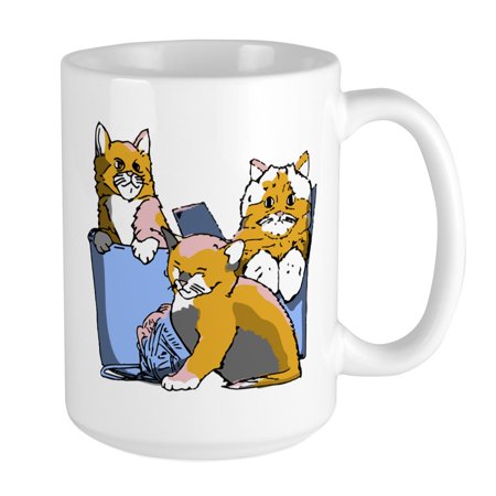 

CafePress - Three Cats - 15 oz Ceramic Large Mug