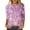 Pink, variant on Puliio Women's Sequin Shirts Glitter Printing 3/4 Sleeve Round Neck Top Summer Casual Loose Top Blouse