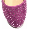 thumbnail image 3 of Shoes8teen Womens Faux Suede Rhinestone Ballerina Ballet Flats 4021 purple 5/6, 3 of 4