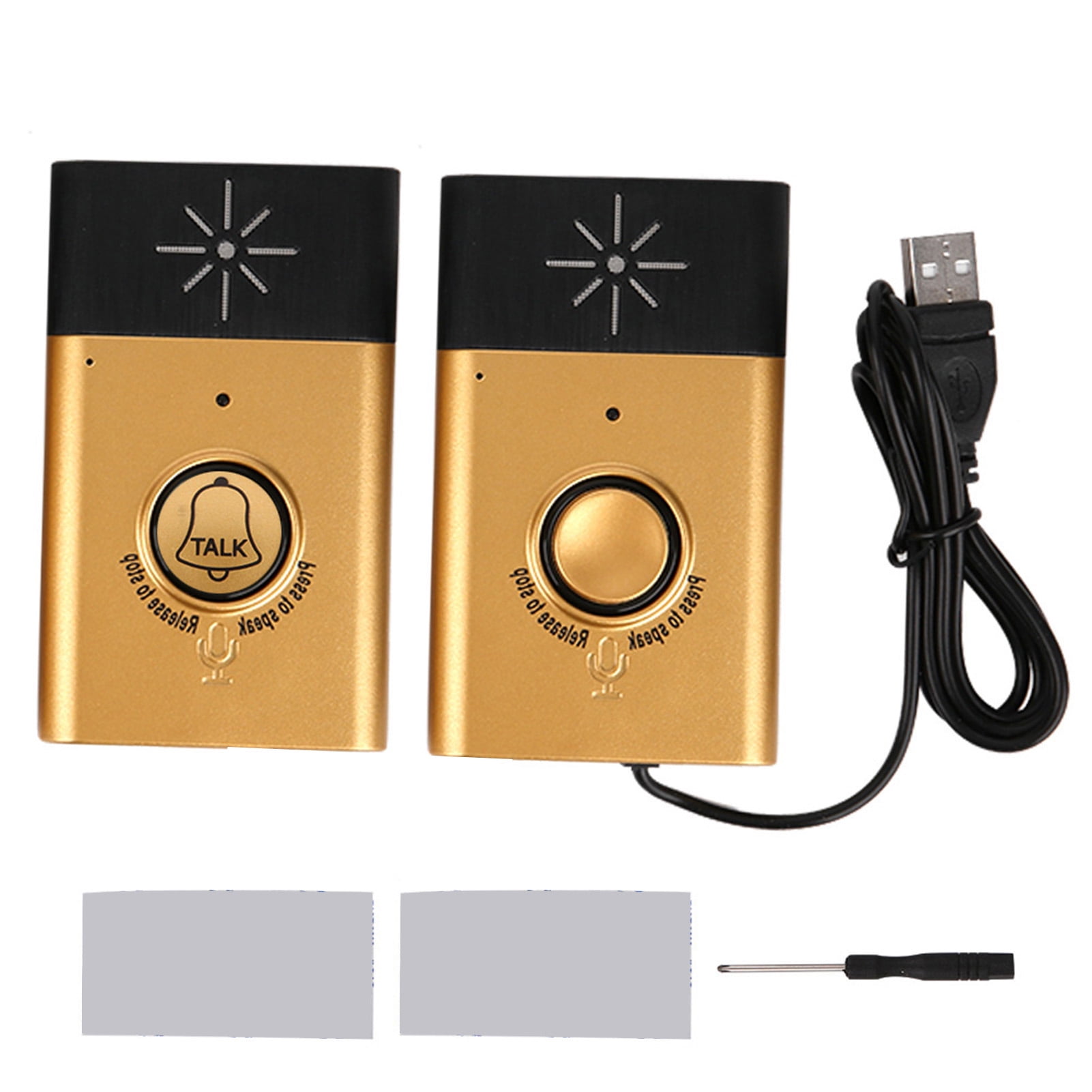 Wireless Two-Way Talk Gold Volume Voice Intercom Doorbells Indoor Outdoor System For Home Security