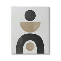 Stupell Industries Black & Beige Arch Shapes Abstract Painting Gallery Wrapped Canvas Art Print Wall Art, 16 x 20