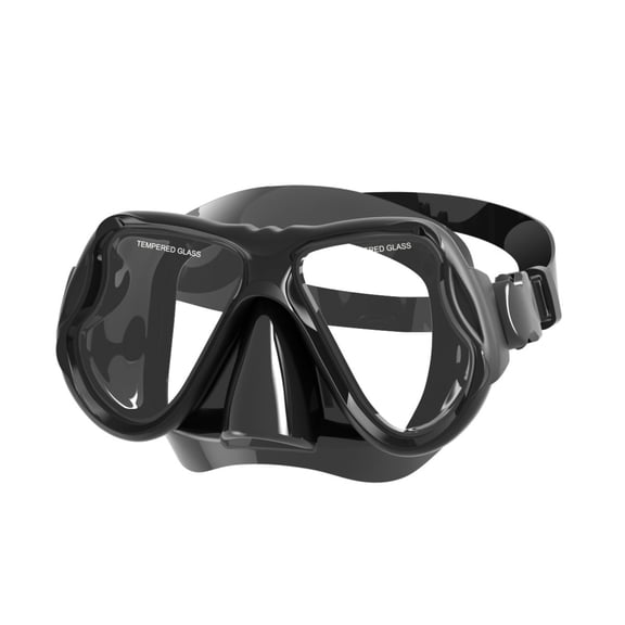 GKV Panoramic Dual Window Dive Mask – Low Volume Anti-Fog Leak-Proof Tempered Glass Scuba Mask for Freediving & Spearfishing