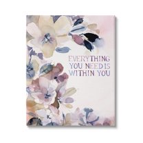 Stupell Industries Everything You Need Floral Phrase Inspirational Painting Gallery Wrapped Canvas Print Wall Art