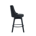 thumbnail image 4 of MINCETA Counter Stools,26" 360 Free Swivel Bar Stools,Modern Counter Height Upholstered Backrest Barstools with Button Tufted,Wooden Kitchen Stools Set of 2,Performance Fabric in Charcoal Gray, 4 of 5